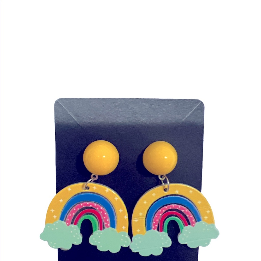 Rainbow earrings. Butterfly backing. Nickel free.Bundle to save shipping cost. - Picture 4 of 5